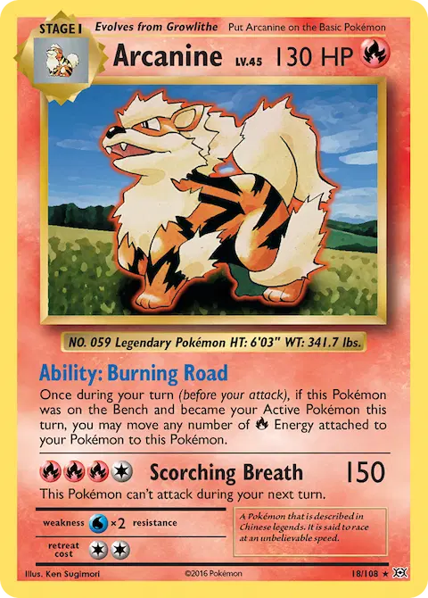 Arcanine, Evolutions 18/108