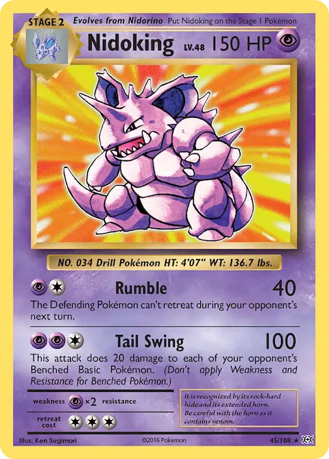 Nidoking, Evolutions 45/108
