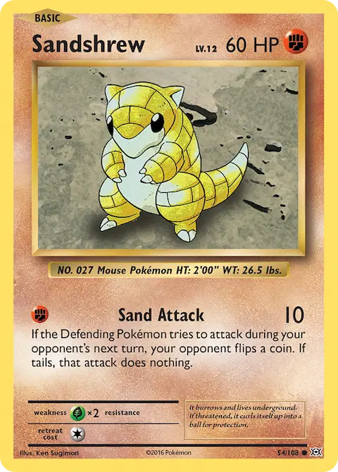 Sandshrew, Evolutions 54/108