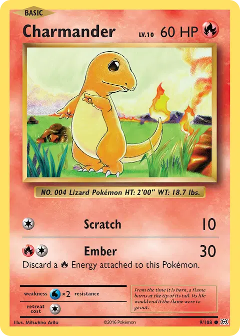 Charmander, Evolutions 9/108
