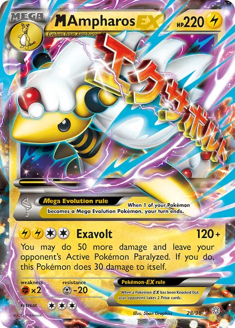 M Ampharos EX, Ancient Origins 28/98